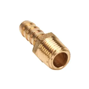 HYDROMODE NLBHB-516-14N Fitting, Hose Barb, Lead-Free Brass Body, Lead-Free Brass Threads, Pack Of 3 | CV7MMY