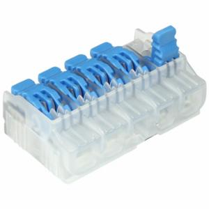 IDEAL 30-20L25J Lever Wire Connector, Blue, Polycarbonate, 5 Ports, 20 A Current, 600 V Max Volt, V-2 | CR4KJJ 798HC0