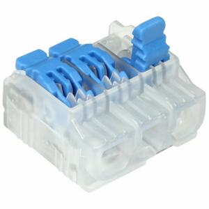 IDEAL 30-10L23 Lever Wire Connector, Blue, Polycarbonate, 3 Ports, 20 A Current, 600 V Max Volt, 100 PK | CR4KJC 798HA7
