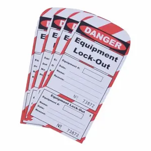 IDEAL 70-1186 WAREHOUSE INNOVATIONS, INC. Replacement Lockout Tags, Paper, Red/White, 25 PK | CR4KRD 48WH79