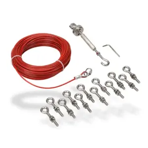 IDEM SAFETY SWITCHES 140014 Pull Cable Kit, 98.4 ft./30M Cable Length, 4mm Dia., Stainless Steel | CV7QUV