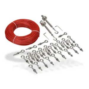 IDEM SAFETY SWITCHES 140016 Pull Cable Kit, 262.4 ft./80M Cable Length, 4mm Dia., Stainless Steel | CV7QUX