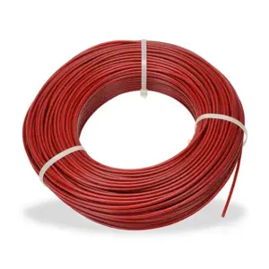 IDEM SAFETY SWITCHES 140041 Pull Cable, 413.3 ft. Cable Length, 4mm Dia., Galvanized Steel, Plastic Jacket, Red | CV7EDT