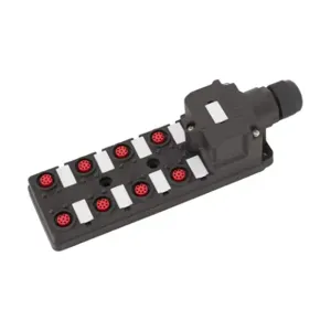 IDEM SAFETY SWITCHES 140210 Junction Block, 8 Ports, 8-Pin M12 Sockets, 24 VDC LED Indicator | CV7DCF