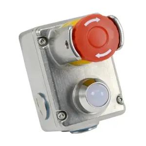 IDEM SAFETY SWITCHES ESL-SSLP-232024-BS Emergency Stop Control Station, 316 Stainless Steel, Single Pushbutton, Mushroom, Red | CV7ZUC