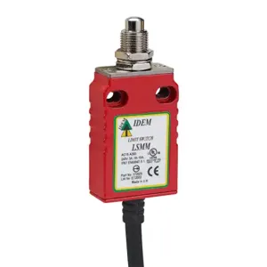 IDEM SAFETY SWITCHES LSMM-172020 Safety Limit Switch, Brass Plunger And Fixing Nuts, 1 N.C. Safety Output | CV8BYL