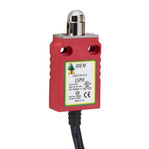 IDEM SAFETY SWITCHES LSPM-170008 Safety Limit Switch, Plunger With Brass Roller, 1 N.C. Safety Output | CV8BYT