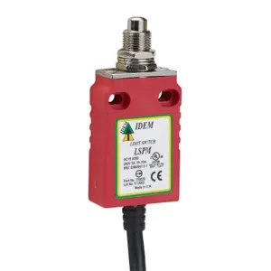 IDEM SAFETY SWITCHES LSPM-170020 Safety Limit Switch, Brass Plunger And Fixing Nuts, 1 N.C. Safety Output | CV8BYX