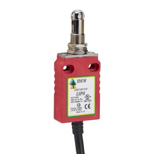 IDEM SAFETY SWITCHES LSPM-170024 Safety Limit Switch, Plunger With Brass Roller And Fixing Nuts, 1 N.C. Safety Output | CV8BYZ