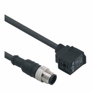 IFM E11427 Patch cable, M12 Male Straight x DIN Form C, 5 Pins, Black, PUR, 0.6 m Cable Length | CR4LTU 787D37