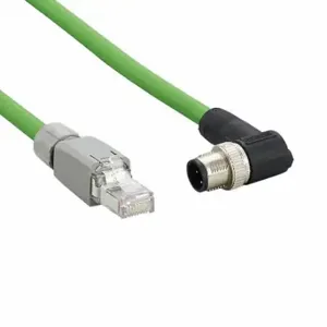 IFM E12226 Ethernet Cable, M12 Male Right Angle X Rj45 Male Straight, 4 Pins, 2 M Lg, Green, PVC | CR4LKY 787D66