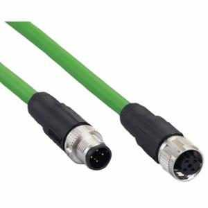 IFM E12424 Ethernet-Kabel, M12-Stecker gerade x M12-Buchse gerade, 4 Pins, 20 m lang, grün, PVC | CR4LKZ 787D65
