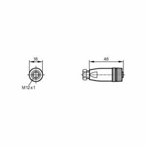 IFM E18161 M12 Circular Connector, A Coded, M12 Female Thread with Straight Connection | CR4KXN 787GJ1