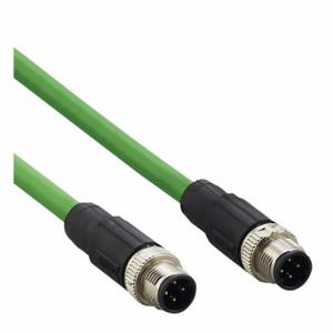 IFM E12422 Ethernet Cable, M12 Male Straight X M12 Male Straight, 4 Pins, 0.5 M Lg, Green, PVC | CR4LLA 787D50