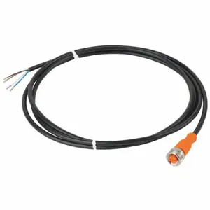 IFM EVC001 Cordset, M12 Female Straight X Bare Wire, 5 Pins, Black, Tpu, 2 M Cable Lg | CR4LAH 35T474