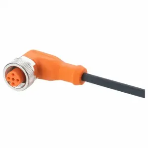 IFM EVC006 Single-Ended Cordset, M12 Female Angle x Bare Wire, 5 Pins, Orange, Tpu, 10 M Cable Length | CR4MCP 801T55