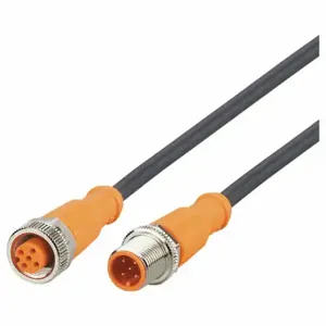 IFM EVC059 Double-Ended Cordset, M12 Male Straight X M12 Female Straight, 5 Pins, Orange, Tpu | CR4LBK 801T57