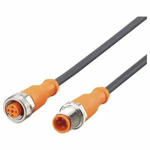 IFM EVC100 Double-Ended Cordset, M12 Male Straight X M12 Female Straight, 4 Pins, Orange, Tpu | CR4LBJ 801T68