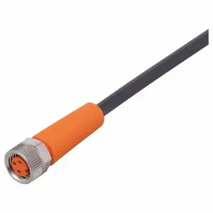 IFM EVC143 Single-Ended Cordset, M8 Female Straight x Bare Wire, 4 Pins, Orange, Tpu | CR4MDC 801T70