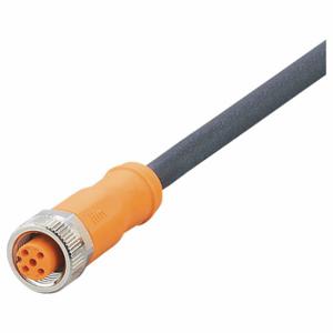 IFM EVC707 Single-Ended Cordset, M12 Female Straight x Bare Wire, 5 Pins, Orange, Tpu | CR4MDF 801T72