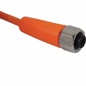 IFM EVT002 Cordset, M12 Female Straight X Bare Wire, 5 Pins, Orange, PVC, 10 M Cable Lg | CR4LAK 35T479