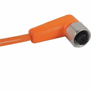 IFM EVT005 Cordset, M12 Female Right Angle X Bare Wire, 5 Pins, Orange, PVC, 10 M Cable Lg | CR4LAD 35T481