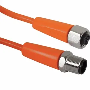 IFM EVT044 Cordset, M12 Male Straight X M12 Female Straight, 5 Pins, Orange, PVC, 5 M Cable Length | CR4LAY 35T497