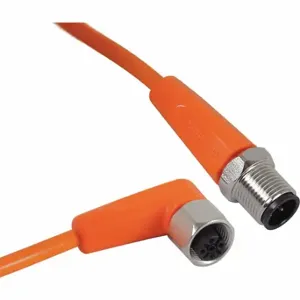 IFM EVT050 Cordset, M12 Male Right Angle X M12 Female Straight, 5 Pins, Orange, PVC, 5 M Cable Length | CR4LBL 35T499