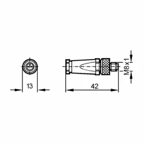 IFM L33600 M8 Circular Connector, A Coded, M8 Male Thread with Straight Connection, 3 Pin Contacts | CR4KZD 787GF7