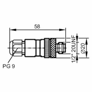 IFM L34104 Circular Connector, C Coded, 1/2 Inch Male Thread with Straight Connection | CR4KWF 787GG0