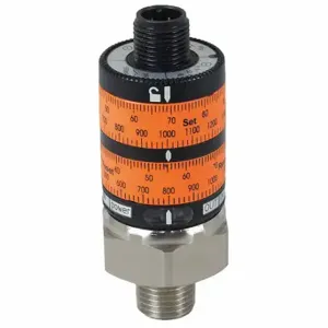 IFM PK6222 Pressure Switch, 1/4 Inch Mnpt, 0 To 1450 Psi, 4 Pin M12 Connector, Electronic Pnp | CR4LWE 35T543