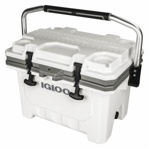 IGLOO 49829 Chest Cooler, Plastic, 24 Qt Cooler Capacity, White/Gray, Plastic | CH6KCG 494F05
