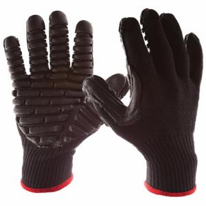 IMPACTO 4733 Coated Glove, XL, Knit Glove, Full Finger, Rubber, Cotton, Black/Black, 1 Pair | CR4MGV 5XKV8