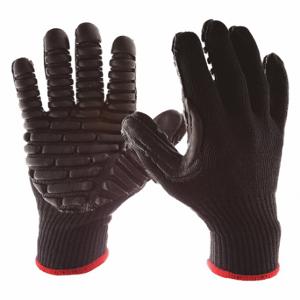 IMPACTO BLACKMAXXISO30 MEDIUM ANTIVIBRATION GLOVE MEETS ISO10819, M, Knit Glove, Full Finger, Black, 1 PR | CR4MJG 786EL4