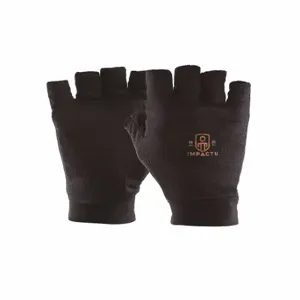 IMPACTO BG505 XL Glove Liners, General Purpose, Fingerless, Cotton/Polyester, 7 Inch Glove Length, Black | CR4MHR 34RU38