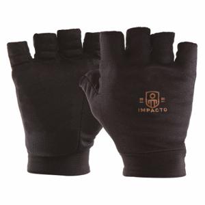 IMPACTO BG50520 Anti-Vibrations-Handschuh, fingerlos, Jersey-Baumwolle, 6 Zoll Handschuhlänge, schwarz, Strickbündchen | CR4MHX 56MD66