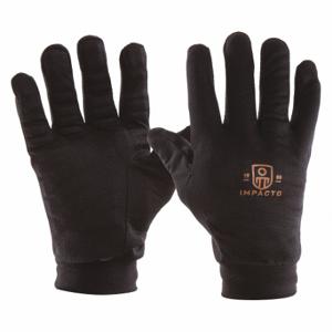 IMPACTO BG60120 Anti-Vibrations-Handschuh, Vollfinger, Jersey-Baumwolle, 6 Zoll Handschuhlänge, Schwarz, Strickbündchen | CR4MHZ 56MD72