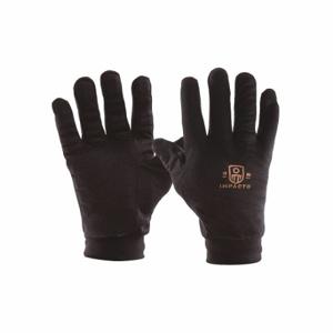 IMPACTO BG601PXS Glove Liners, General Purpose, Full Finger, Cotton/Polyester, 10 Inch Glove Length, Black | CR4MHU 34D427