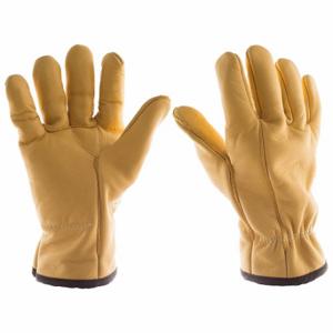 IMPACTO BG650M Leather Gloves, Size M, Leather Glove, Full Finger, Padded Palm, Shirred Slip-On Cuff | CR4MLY 18L051