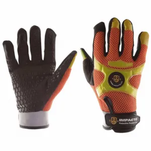 IMPACTO BGHIVIS Mechanics Gloves, Size S, Mechanics Glove, Full Finger, Synthetic Leather, Silicone, 1 PR | CR4MPM 34D344