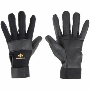 IMPACTO IP413-50ML Mechanics Gloves, Leather, Black, Leather, Gel Pad, Ip413-50Ml | CR4MNK 21NP22