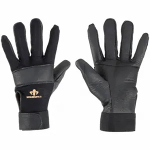 IMPACTO IP413-50ML Mechanics Gloves, Leather, Black, Leather, Gel Pad, Ip413-50Ml | CR4MNK 21NP22