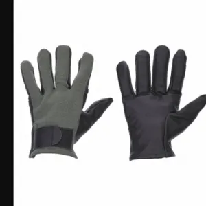 IMPACTO US42040 Mechanics Gloves, Leather, Black/ Green, Leather, Air Bladder, 1 Pair | CR4MNT 21NP13