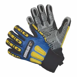 IMPACTO WGCOOLRIGGS Mechanics Gloves, Ultrasuede, Silicone Dots, Black/ Blue/ Gray/ Yellow, 1 Pair | CR4MPX 35YL56