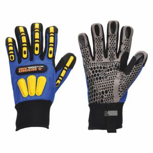 IMPACTO WGCOOLRIGGXXXL Mechaniker-Handschuhe, 3XL, Ultrasuede, Silikonpunkte, Schwarz/Blau/Grau/Gelb, 1 Paar | CR4MMR 35YL59