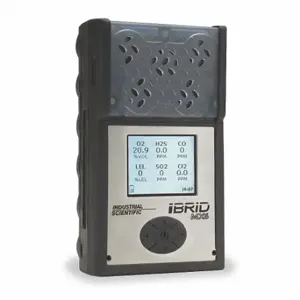 INDUSTRIAL SCIENTIFIC MX6-K1230201-CPO Certified Pre-Owned Multi-Gas Detector, CO/H2S/LEL/O2, Black, Adj, LCD | CR4NNY 48XM10