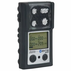 INDUSTRIAL SCIENTIFIC VTS-K1233000101 Multi-Gas Detector, Co/H2S/Lel/O2, Black, Adj, Audible/Vibrating/Visual | CR4NPD 55PV22