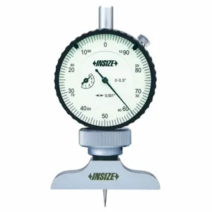 INSIZE 2341-E1 Dial Depth Gauge, 0 to 1.2 Inch Range, 3 Inch Base Length | CF2KAH 55VM78