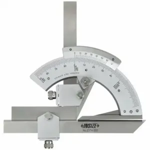 INSIZE 2374-320 Bevel Protractor, 0 Deg to 320 Deg Range, 2 min Graduations, +/-2 min Accuracy | CR4TYR 462Y04