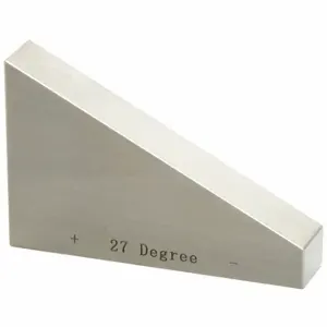 INSIZE 4002-A27 Angle Gage Block 27 Deg, 27 Deg Nominal Size, +/- 2 seconds Tolerance, 2.953 Inch Face | CR4QHK 462Y10